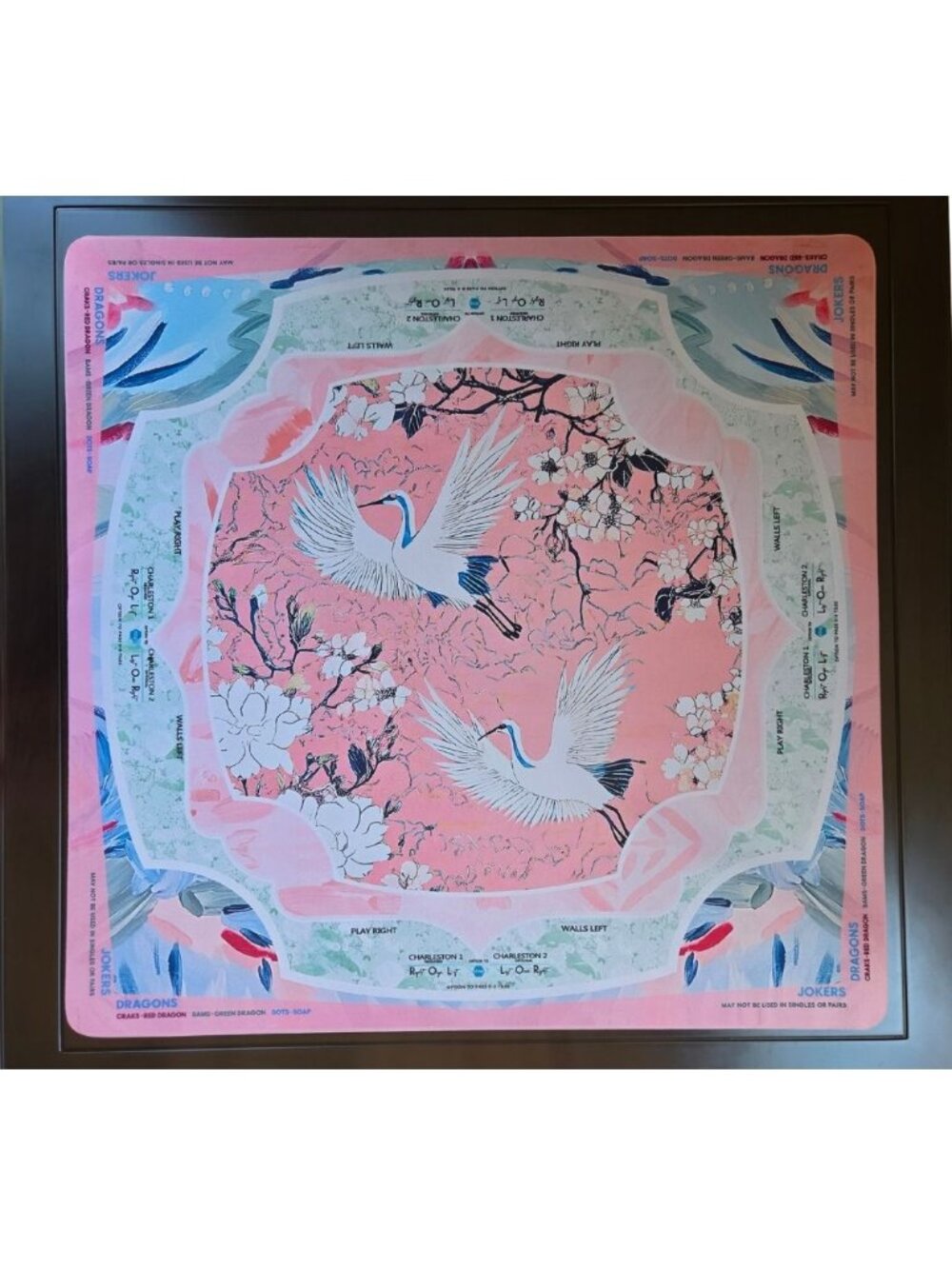 Pink Cherry Blossom Mah Jongg Table Mat - Neoprene Table Cover 32x32